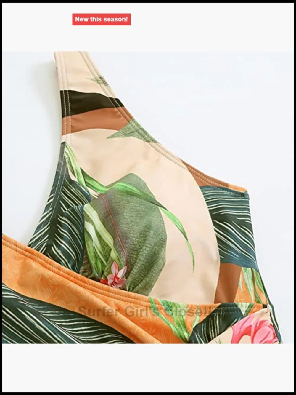 Retro Floral One Piece Swimsuit with Beach Cover Up Wrap Skirt Set